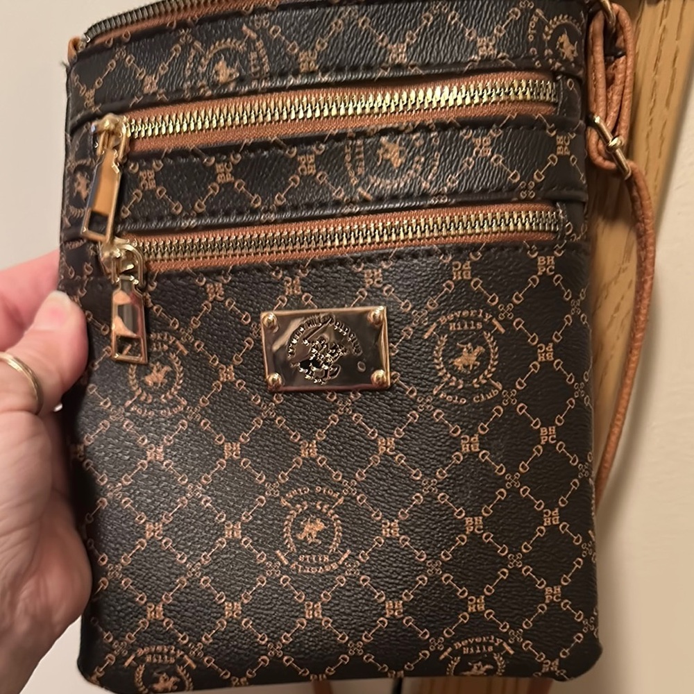 Beverly Hill Polo Club Black and Brown Crossbody Bag